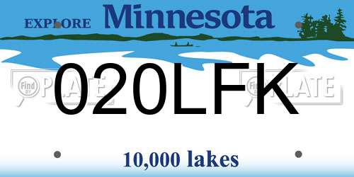 020LFK Minnesota License Plate