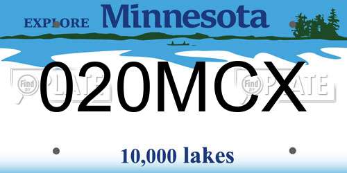 020MCX Minnesota License Plate
