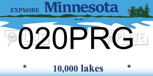 020PRG Minnesota License Plate