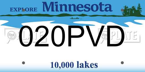 020PVD Minnesota License Plate