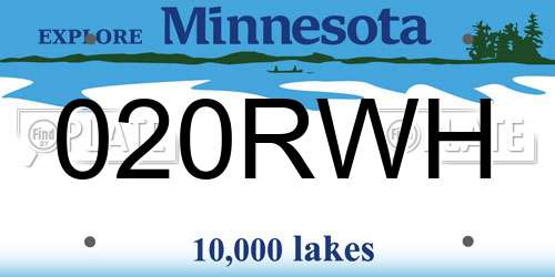 020RWH Minnesota License Plate