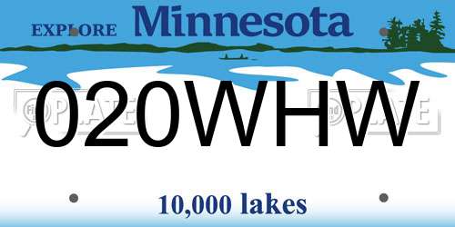 020WHW Minnesota License Plate
