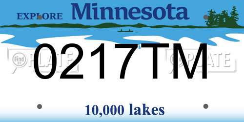 0217TM Minnesota License Plate