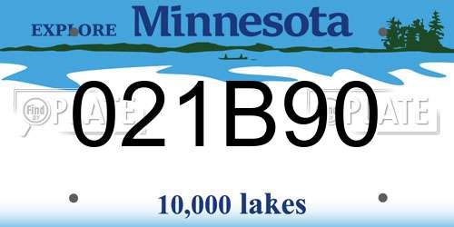 021B90 Minnesota License Plate