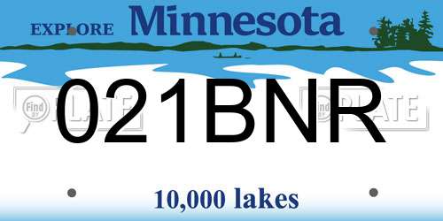 021BNR Minnesota License Plate