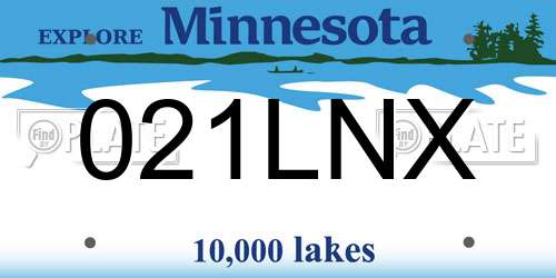 021LNX Minnesota License Plate