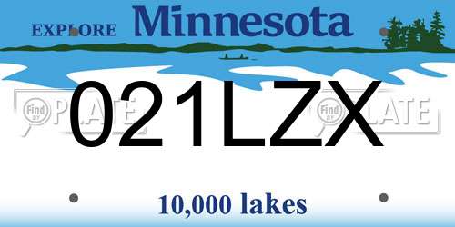 021LZX Minnesota License Plate