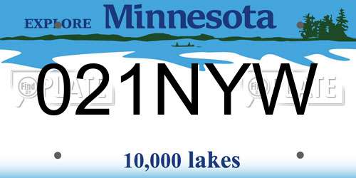 021NYW Minnesota License Plate