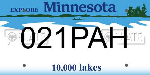 021PAH Minnesota License Plate