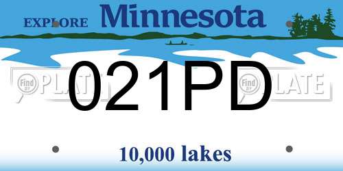 021PD Minnesota License Plate