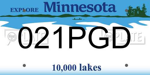 021PGD Minnesota License Plate