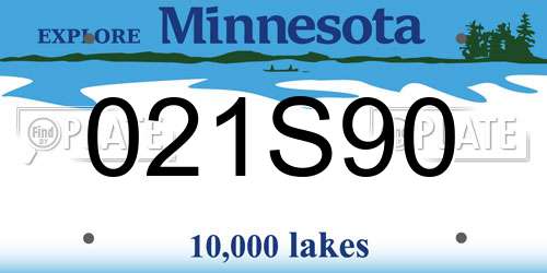 021S90 Minnesota License Plate