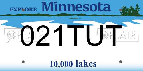 021TUT Minnesota License Plate