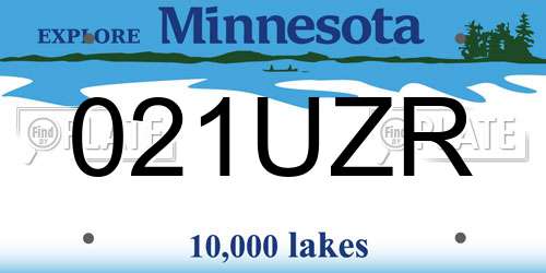 021UZR Minnesota License Plate