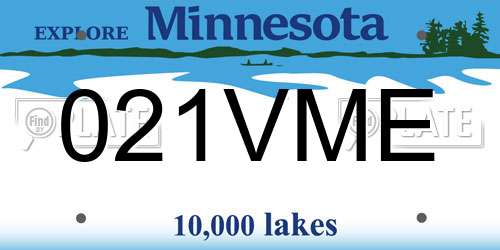 021VME Minnesota License Plate