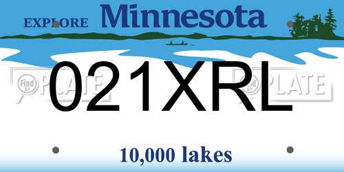 021XRL Minnesota License Plate
