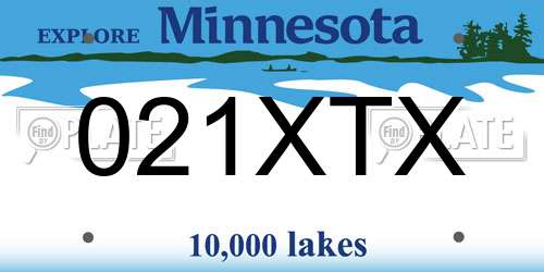 021XTX Minnesota License Plate