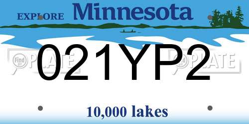 021YP2 Minnesota License Plate