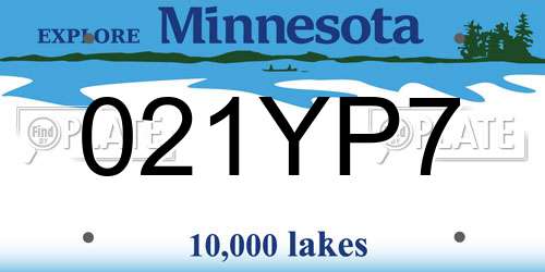 021YP7 Minnesota License Plate