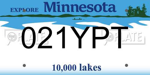 021YPT Minnesota License Plate