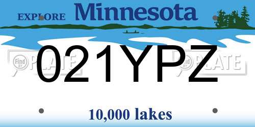 021YPZ Minnesota License Plate