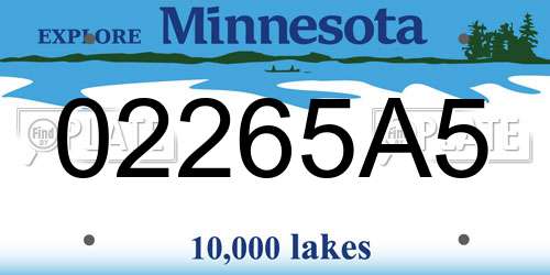 02265A5 Minnesota License Plate