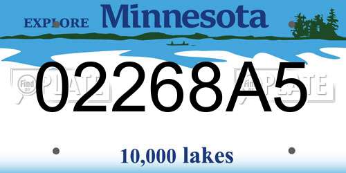 02268A5 Minnesota License Plate