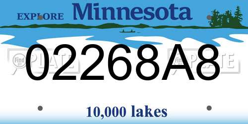 02268A8 Minnesota License Plate