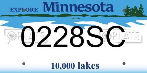 0228SC Minnesota License Plate