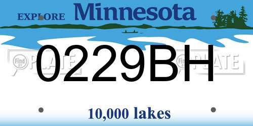 0229BH Minnesota License Plate