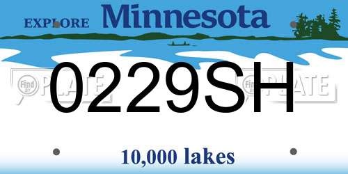 0229SH Minnesota License Plate