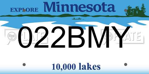 022BMY Minnesota License Plate