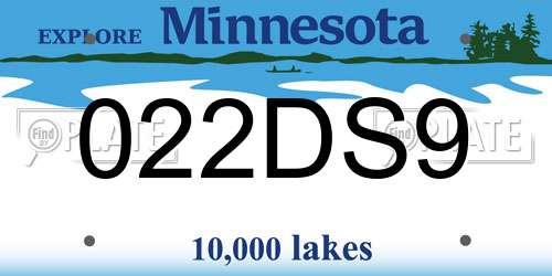 022DS9 Minnesota License Plate