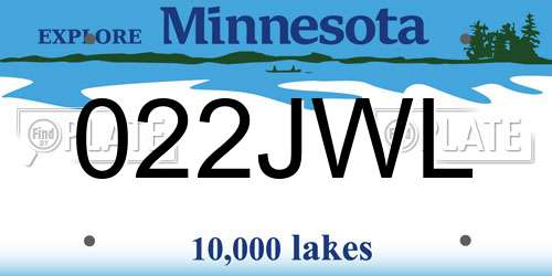022JWL Minnesota License Plate