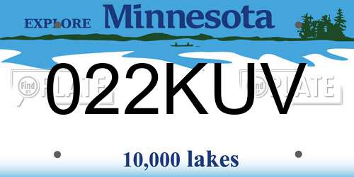 022KUV Minnesota License Plate