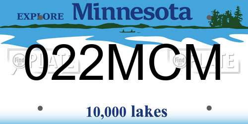 022MCM Minnesota License Plate