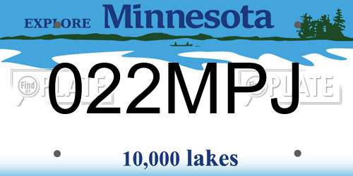 022MPJ Minnesota License Plate