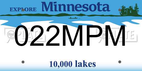 022MPM Minnesota License Plate