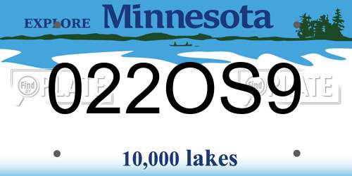 022OS9 Minnesota License Plate