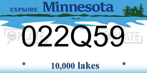 022Q59 Minnesota License Plate