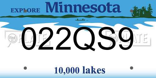 022QS9 Minnesota License Plate