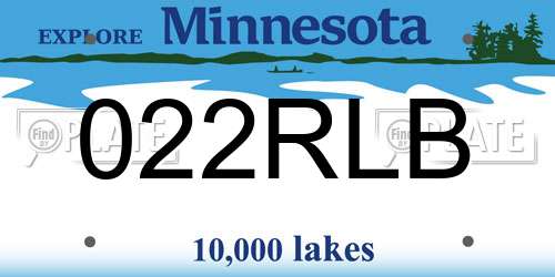 022RLB Minnesota License Plate