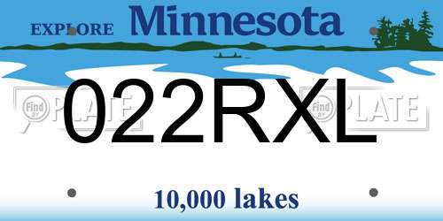 022RXL Minnesota License Plate