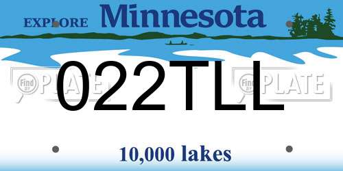 022TLL Minnesota License Plate