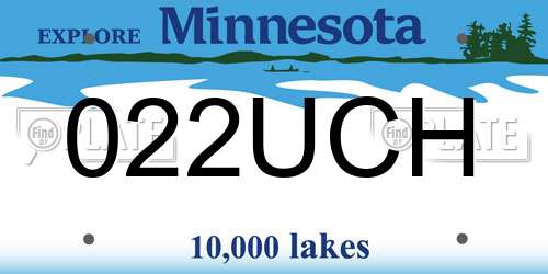 022UCH Minnesota License Plate