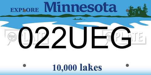 022UEG Minnesota License Plate