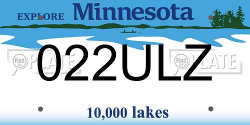 022ULZ Minnesota License Plate