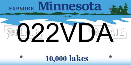 022VDA Minnesota License Plate