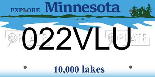 022VLU Minnesota License Plate