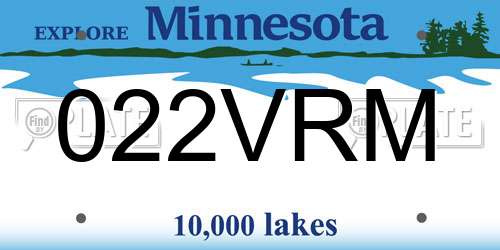 022VRM Minnesota License Plate